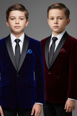 boys wearing a velvet jacket