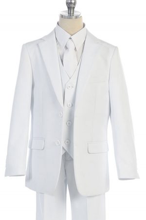 communion white suit five piece set for boys