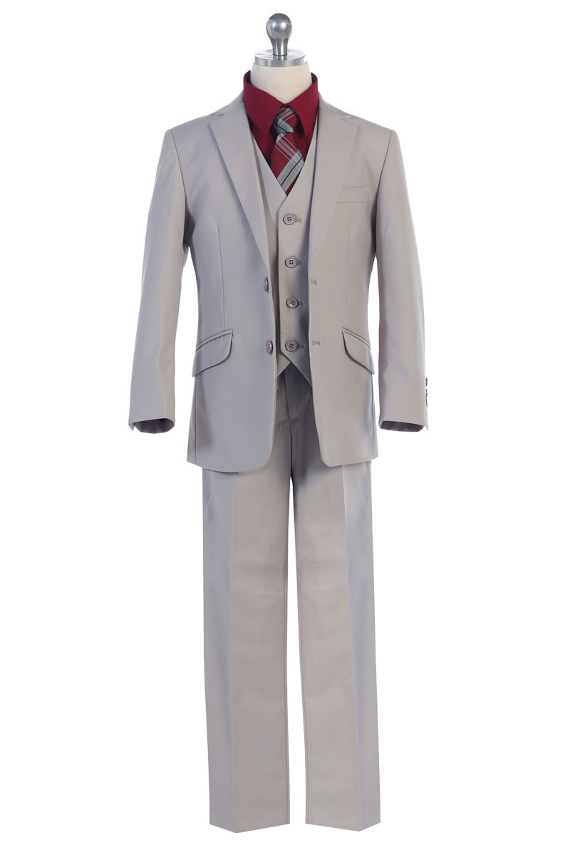BJ4005-36 Boys Classic Light Grey suit | BijanKids