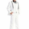 boy's white suit with black trim suit