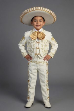 ivory and gold charro outfit for boys