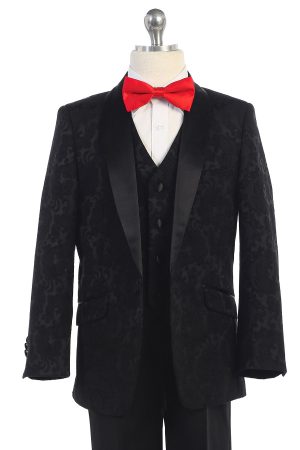 black brodade suit for boys
