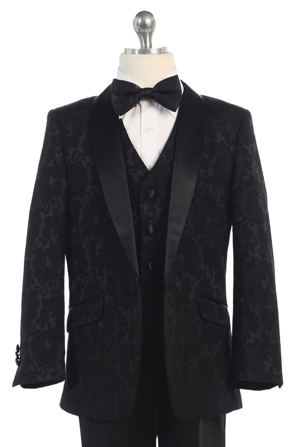 black brocade suit for boys