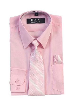 boy's long sleeve dress shirt with matching tie