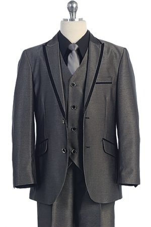 Alternative view of Y10-01379 Grey suit for boys