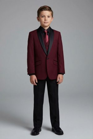 boys burgundy tuxedo
