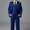 Royal blue, indigo tuxedo for boys with a satin black lapel