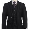 black suit for boys with black shiny trim