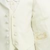 Wholesale Ivory tuxedo suit for boys in Ivory color. Tuxedo comes with white shirt and white tie. Five piece set limited sizes available.