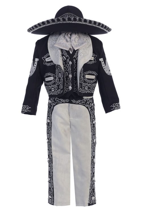 CH930-B/S Black and grey charro suit for boys – BijanKids