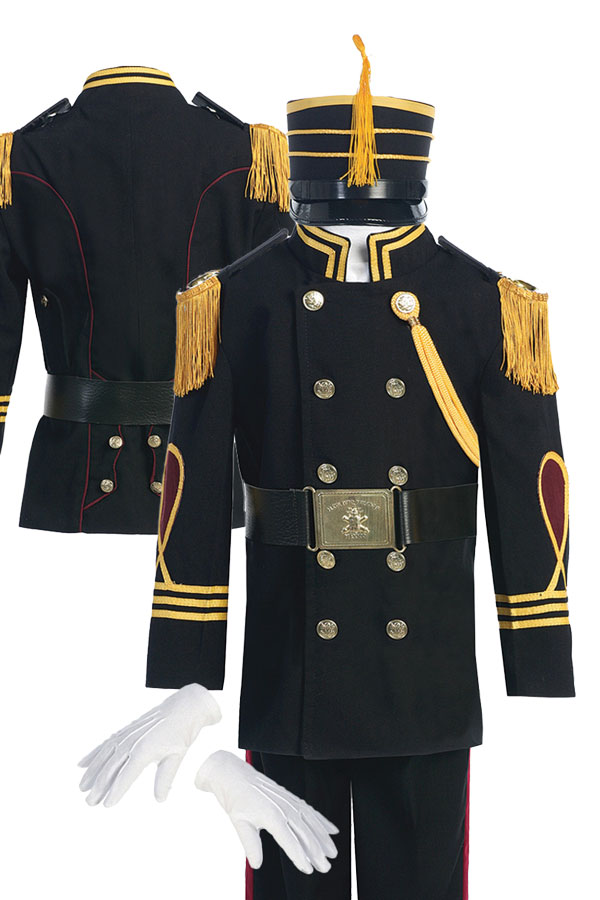 cadet suit for boys in black and gold