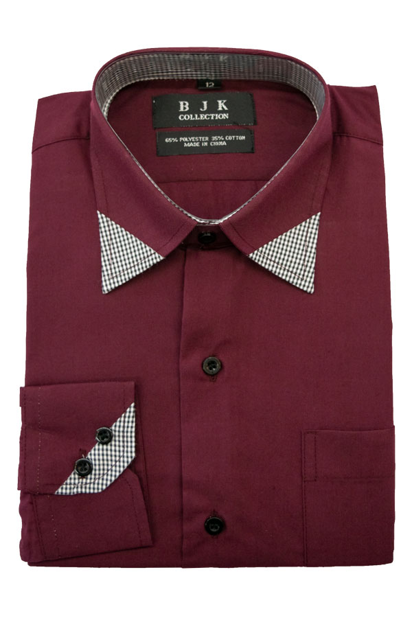 Burgundy Designer boys shirt - BijanKids