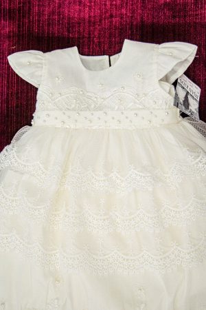 ivory baptism gown for girls