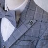 Bijan kids boy's navy plaid suit