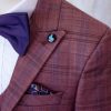 boy's burgundy and navy suit 4 pieces set