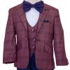 Boy's burgundy and navy suit
