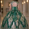 9019 Sequins ballgown with keyhole back - Image 8