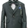 Boy's military green suit