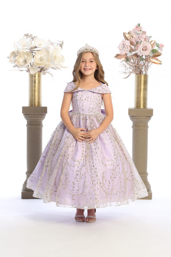 girls lavender and gold dress