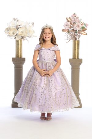 girls lavender and gold dress