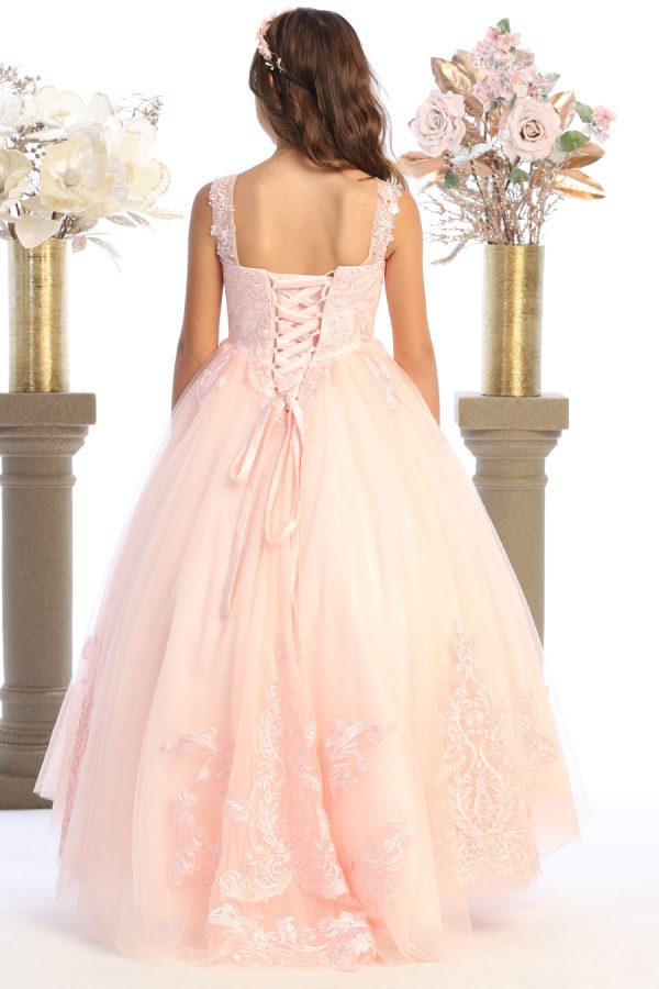 blush dress for girls back corset