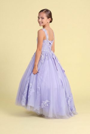 Alternative view of CA6026 Girls Tulle Ball Gown With Train