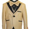 boy's gold glitter suit with black trims, by BJK Collection