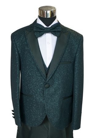 emerald green glitter suit for boys