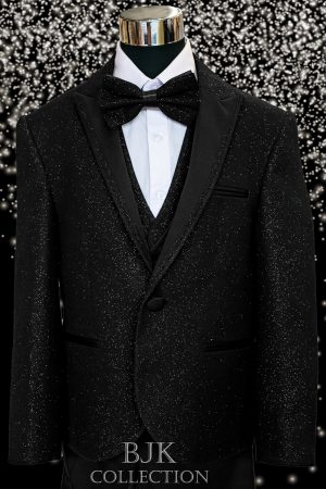 Boy's black glitter suit