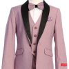 BJK Colelction Mauve suit set for boys with removable lapel