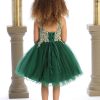 EMERALD GREEN DRESS WITH GOLDEN EMBROIDERED BODICE