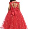 Light and airy tulle ballgown dress for girls with a heart shaped back . and a train back
