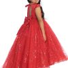 Light and airy tulle ballgown dress for girls with a heart shaped back