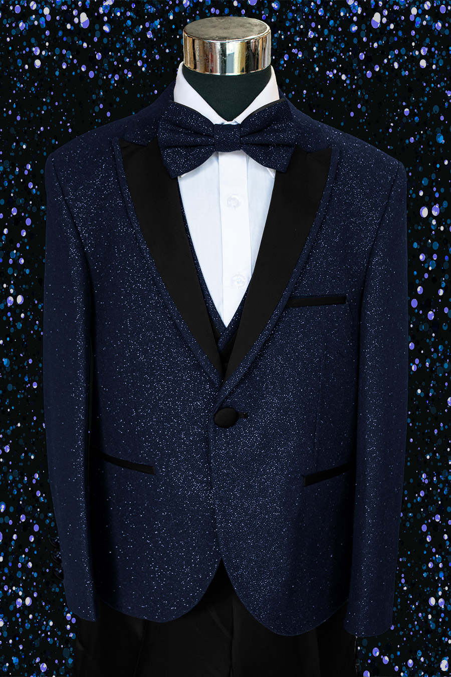 2022-3SH-3 Shinny Navy Blue glitter suit