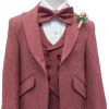 Burgundy suit for boys in a heathered textured fabric