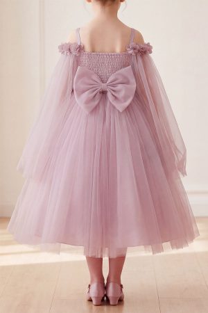 Alternative view of 931 Mauve Dress with draped sleeves