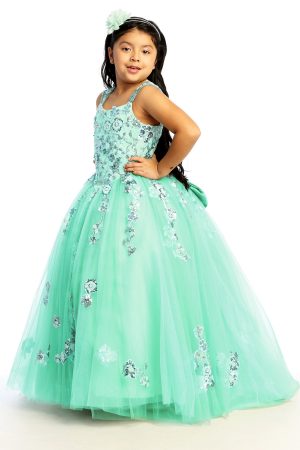 Jade ball-gown dress for girls