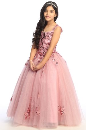 CA631 Dusty Rose Ballgown for girls