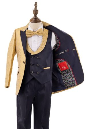 Alternative view of BJ8005-2 Gold And Navy Blue Tuxedo
