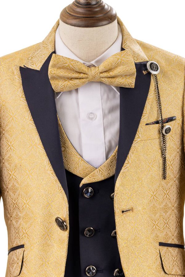 BJ8005-2 Gold And Navy Blue Tuxedo - Image 8