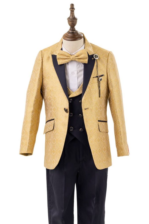 BJ8005-2 Gold And Navy Blue Tuxedo - Image 5