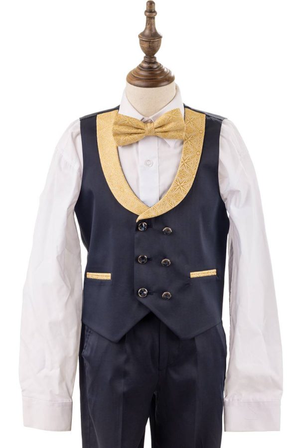 BJ8005-2 Gold And Navy Blue Tuxedo - Image 10