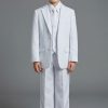 boy's classic white suit for boys 5 piece set