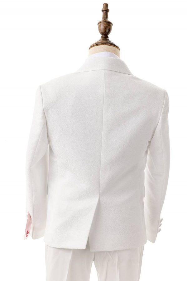 white textured suit for boys