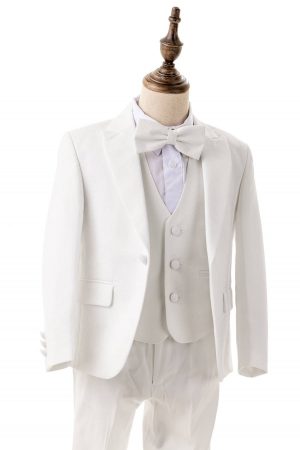 white textured suit for boys