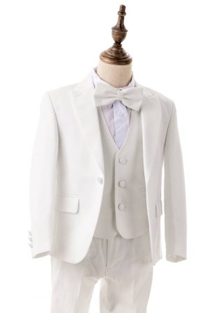 white textured suit for boys