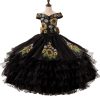 Charro negro de niña con girasoles