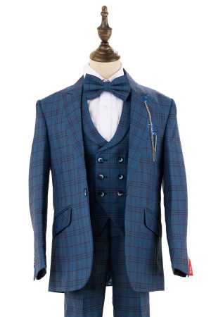 BJ2022-4 Plaid Blue Suit