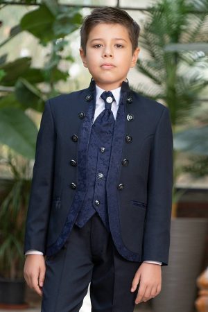 BJ20325  Black Or Navy blue tuxedo suit for boys