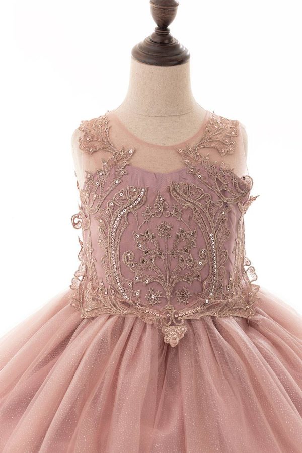light mocha color dress with vintage gold color embroidery
